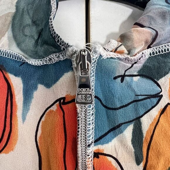 Dolce & Gabbana Jumpsuit Women’s 6 Silk Wide Leg Majolica Water Color Print - Picture 3 of 10